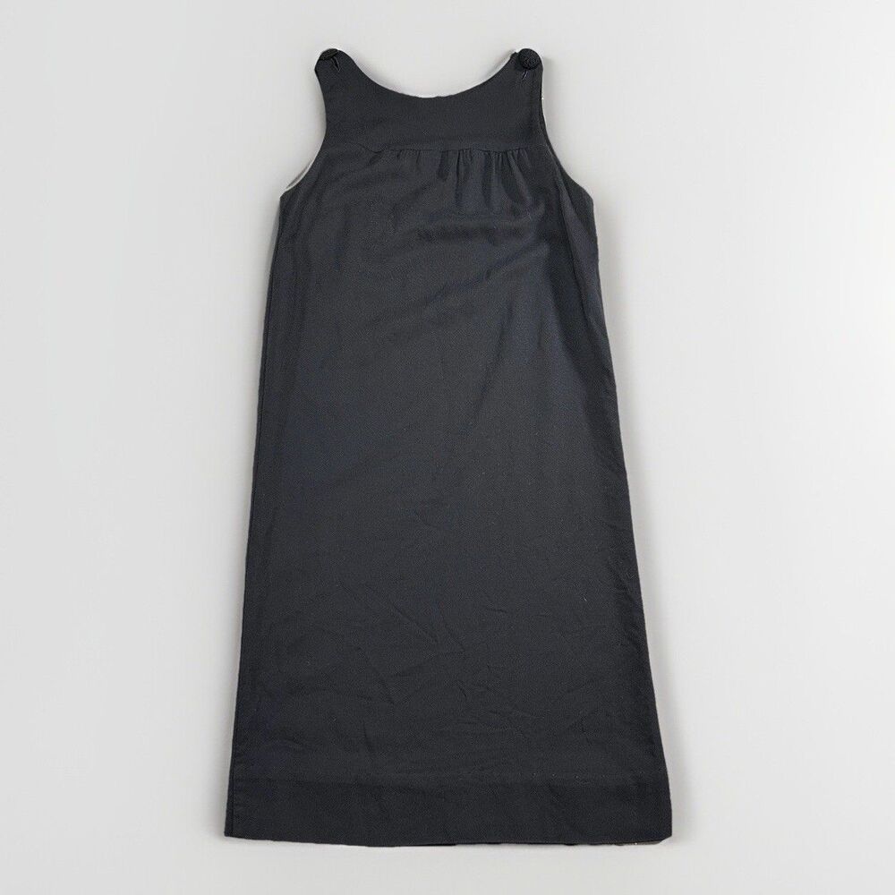 Vintage Black Sleeveless Sheath Dress w/ Button Detail (34” Long 15” Bust) Sz 00